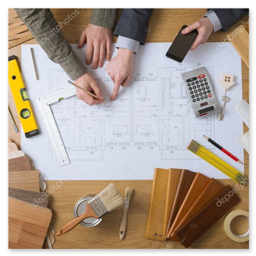 Bancone in legno con scaffalature su misura